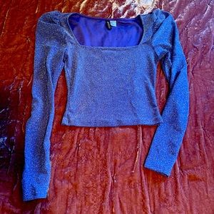 Sparkly purple and silver crop top